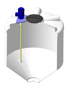 Емкость для топлива и воды конусообразная ЭкоПром ФМ 1000л, с пропеллерной мешалкой