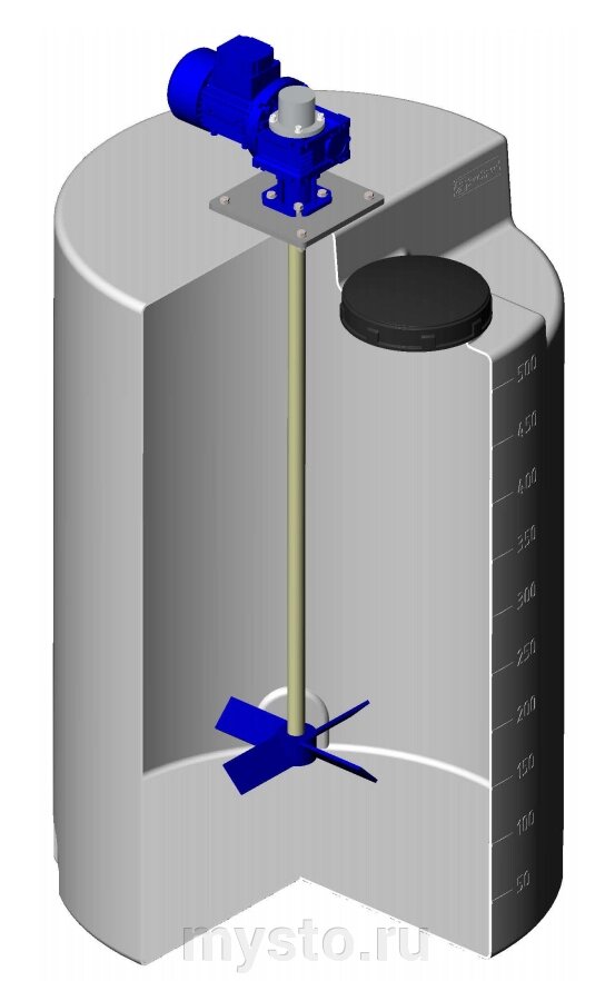 Емкость дозировочная ЭкоПром 500, с лопастной мешалкой, 500 литров от компании Оборудование для автосервиса и АЗС "Т-ind" доставка в регионы - фото 1