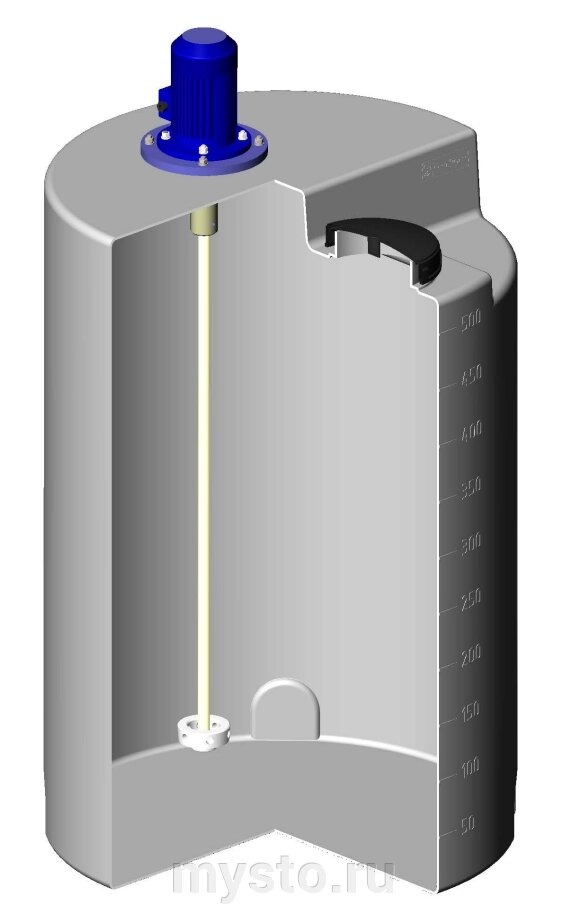 Емкость дозировочная ЭкоПром 500, с турбинной мешалкой, 500 литров от компании Оборудование для автосервиса и АЗС "Т-ind" доставка в регионы - фото 1
