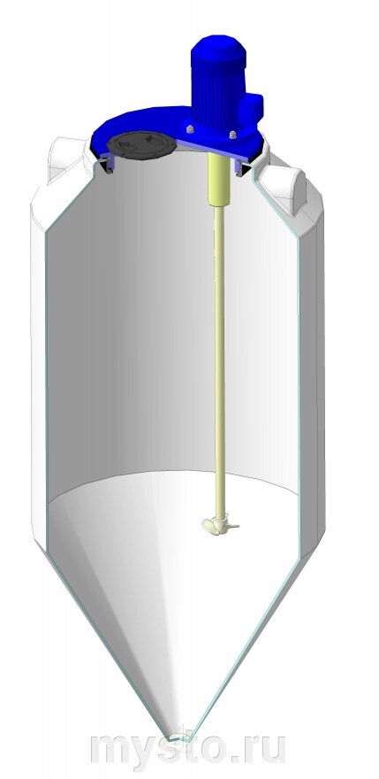 Емкость конусообразная ЭкоПром ФМ 240, с пропеллерной мешалкой, 240 литров от компании Оборудование для автосервиса и АЗС "Т-ind" доставка в регионы - фото 1