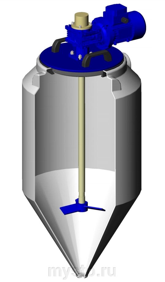 Емкость конусообразная ЭкоПром ФМ 240, в обрешетке, с лопастной мешалкой, 240 литров от компании Оборудование для автосервиса и АЗС "Т-ind" доставка в регионы - фото 1