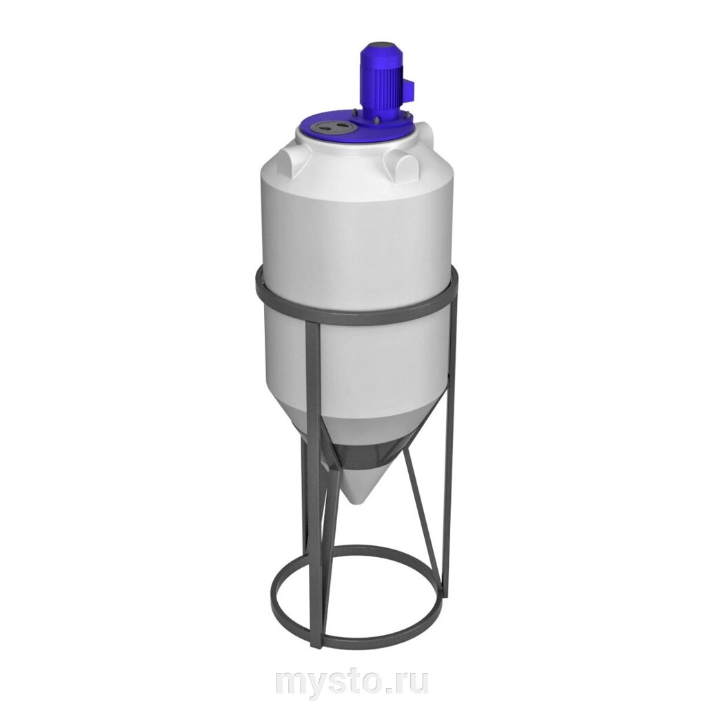 Емкость конусообразная ЭкоПром ФМ 240, в обрешетке, с турбинной мешалкой, 240 литров от компании Оборудование для автосервиса и АЗС "Т-ind" доставка в регионы - фото 1