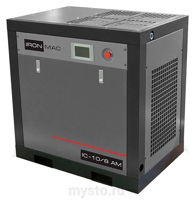 IRONMAC Винтовой компрессор IronMac IC 10/8 AM, прямой привод, 8 бар, IP23, 1000л/мин от компании Оборудование для автосервиса и АЗС "Т-ind" доставка в регионы - фото 1