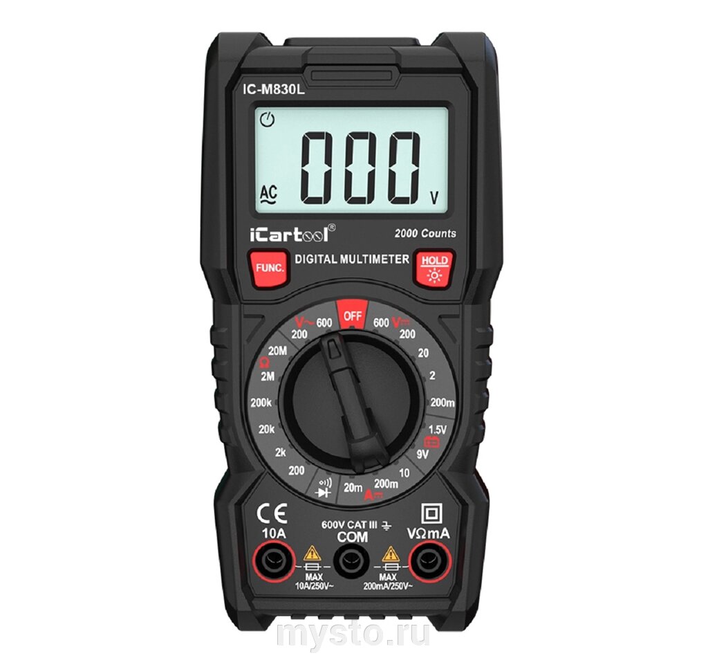 Мультиметр цифровой CAR-TOOL IC-M830L от компании Оборудование для автосервиса и АЗС "Т-ind" доставка в регионы - фото 1