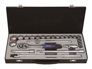 Набор инструментов Forsage F-4246-9M, 24 предмета, с трещоткой, в кейсе, 1/2"