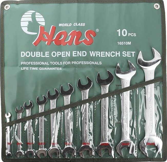 Набор ключей рожковых гаечных Hans 16510M, 8-32мм, 10шт. от компании Оборудование для автосервиса и АЗС "Т-ind" доставка в регионы - фото 1