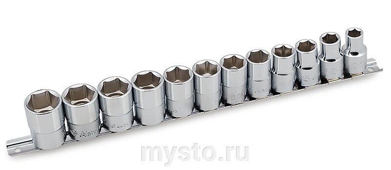 Набор торцевых головок Hex Hans 4602M, 1/2", 10-22мм, 12 предметов от компании Оборудование для автосервиса и АЗС "Т-ind" доставка в регионы - фото 1