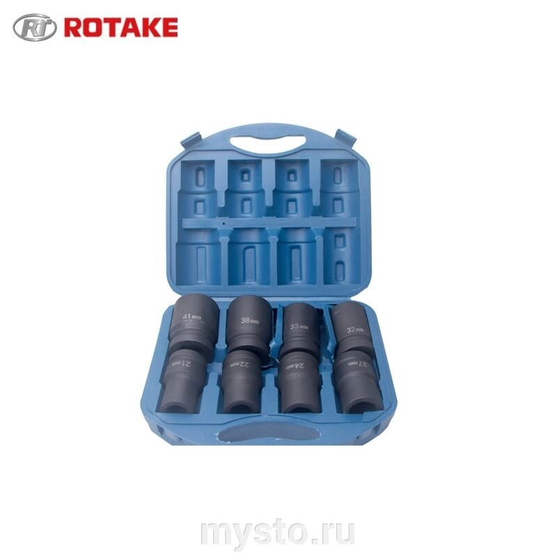 Набор ударных торцевых головок Rotake RT-002K, 1", 8 шт. от компании Оборудование для автосервиса и АЗС "Т-ind" доставка в регионы - фото 1