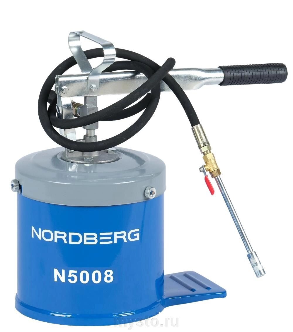 Нагнетатель для смазок Nordberg N5008, ручной солидолонагнетатель, 8л от компании Оборудование для автосервиса и АЗС "Т-ind" доставка в регионы - фото 1