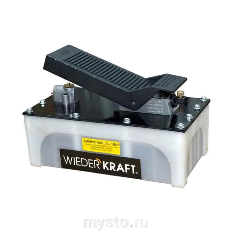 Насос пневмогидравлический ручной Wiederkraft WDK-85100, для пресса, 1,7 л. от компании Оборудование для автосервиса и АЗС "Т-ind" доставка в регионы - фото 1