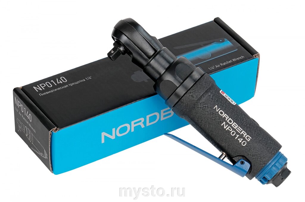 Nordberg Пневмотрещотка угловая NORDBERG NP0140, 1/4", 50 Нм от компании Оборудование для автосервиса и АЗС "Т-ind" доставка в регионы - фото 1