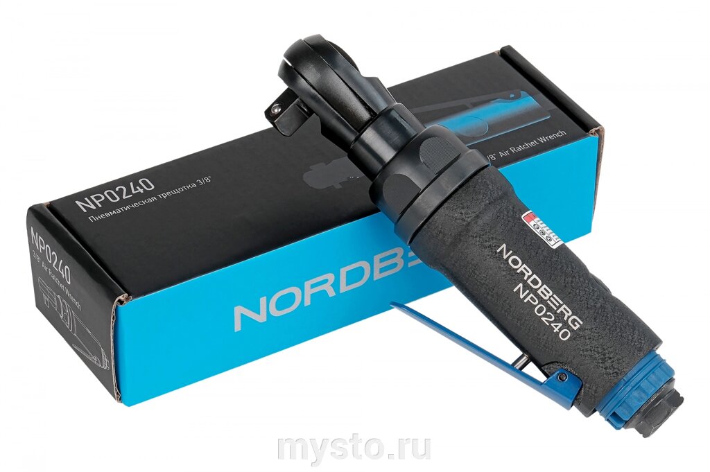 Nordberg Пневмотрещотка угловая NORDBERG NP0240, 3/8", 50 Нм от компании Оборудование для автосервиса и АЗС "Т-ind" доставка в регионы - фото 1