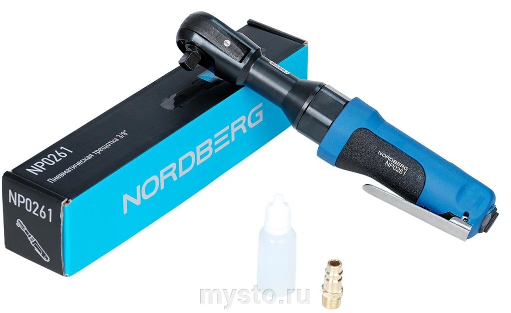 Nordberg Пневмотрещотка угловая NORDBERG NP0261, 3/8", 88 Нм от компании Оборудование для автосервиса и АЗС "Т-ind" доставка в регионы - фото 1