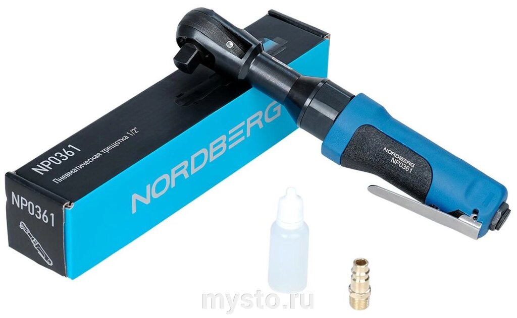 Nordberg Пневмотрещотка угловая NORDBERG NP0361, 1/2", 88 Нм от компании Оборудование для автосервиса и АЗС "Т-ind" доставка в регионы - фото 1