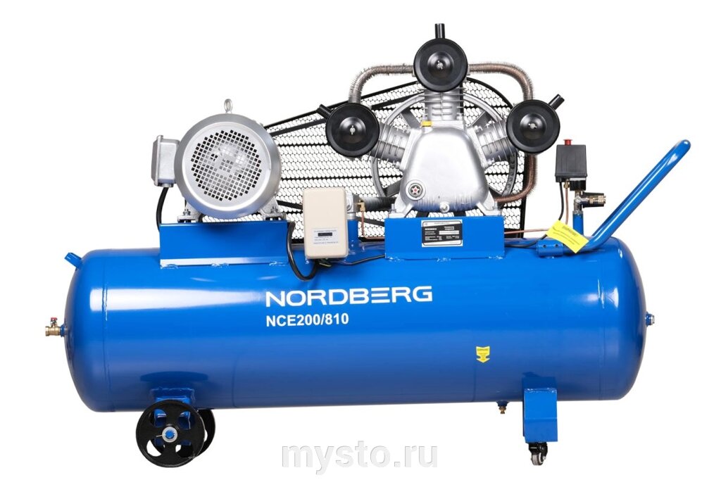 Nordberg Поршневой компрессор NORDBERG NCE200/810, ременной привод, масляный, 800 л/мин, 380В от компании Оборудование для автосервиса и АЗС "Т-ind" доставка в регионы - фото 1