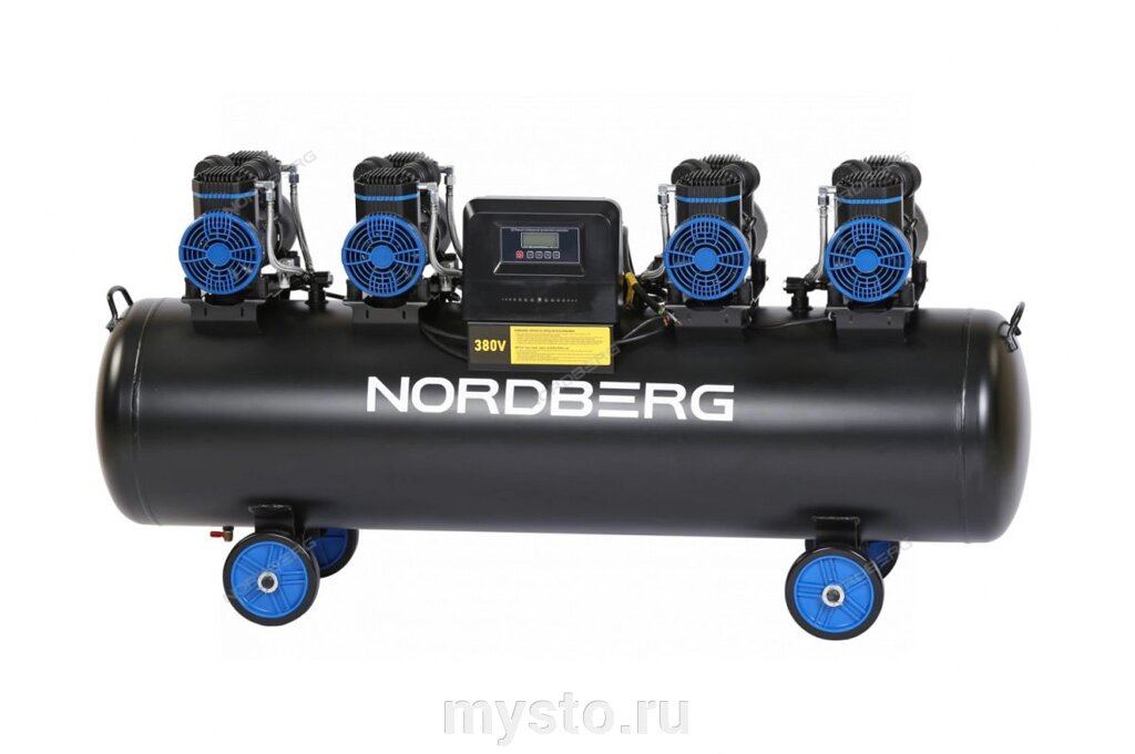 Nordberg Поршневой компрессор NORDBERG NCEO200/1000, прямой привод, безмасляный, 1000 л/мин, 380В от компании Оборудование для автосервиса и АЗС "Т-ind" доставка в регионы - фото 1