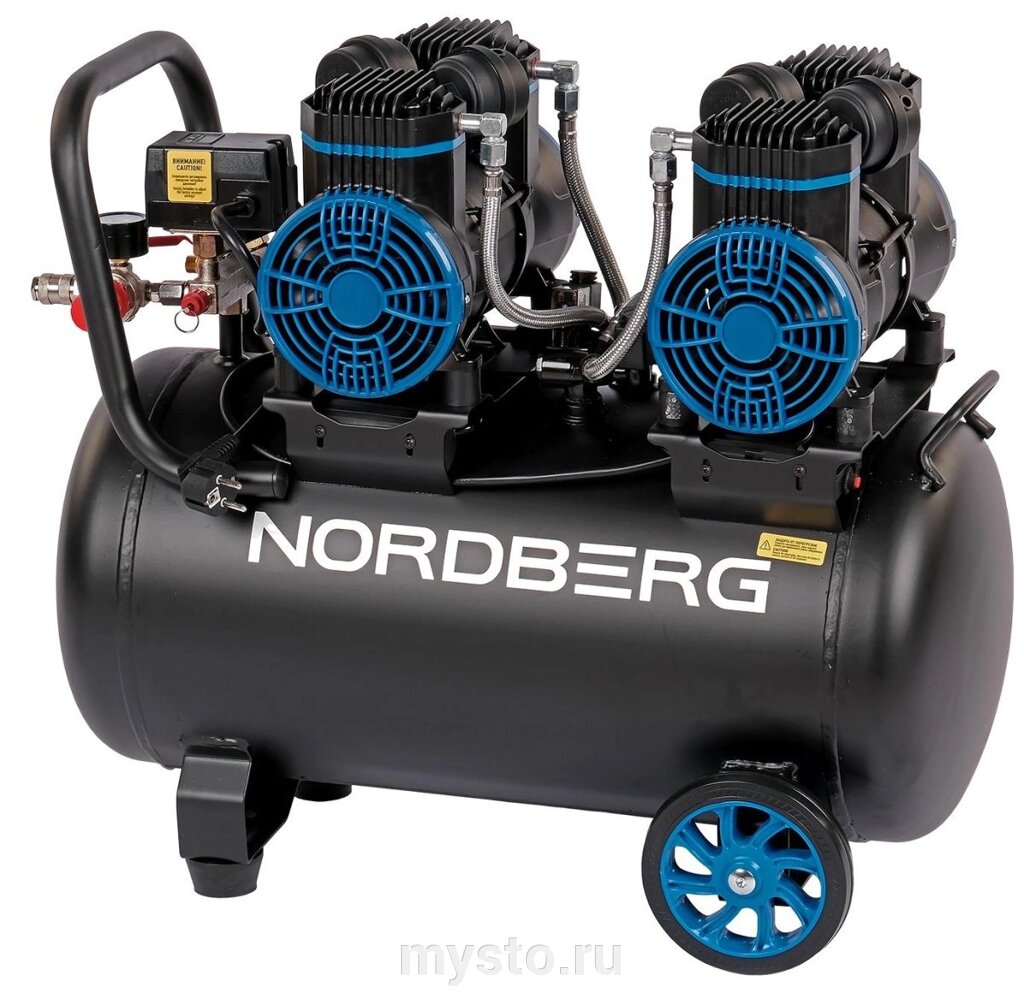 Nordberg Поршневой компрессор NORDBERG NCEO50/500, ременной привод, безмасляный, 500 л/мин, 220В от компании Оборудование для автосервиса и АЗС "Т-ind" доставка в регионы - фото 1