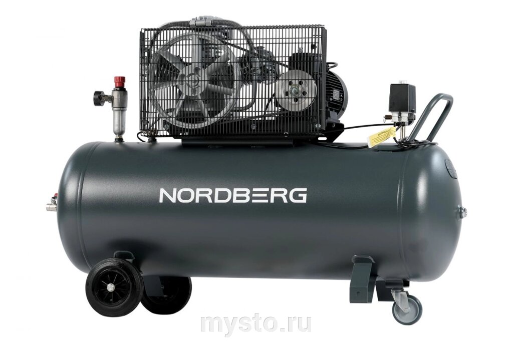 Nordberg Поршневой компрессор NORDBERG NCP200/580, ременной привод, масляный, 580 л/мин, 380В от компании Оборудование для автосервиса и АЗС "Т-ind" доставка в регионы - фото 1