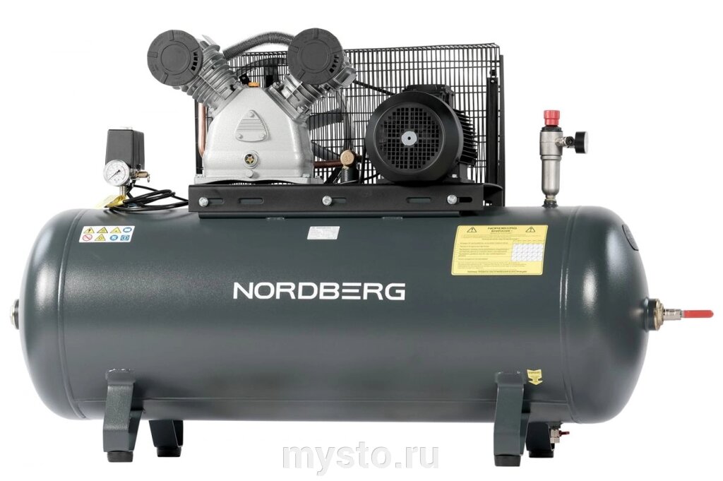 Nordberg Поршневой компрессор NORDBERG NCP300/880, ременной привод, масляный, 880 л/мин, 380В от компании Оборудование для автосервиса и АЗС "Т-ind" доставка в регионы - фото 1