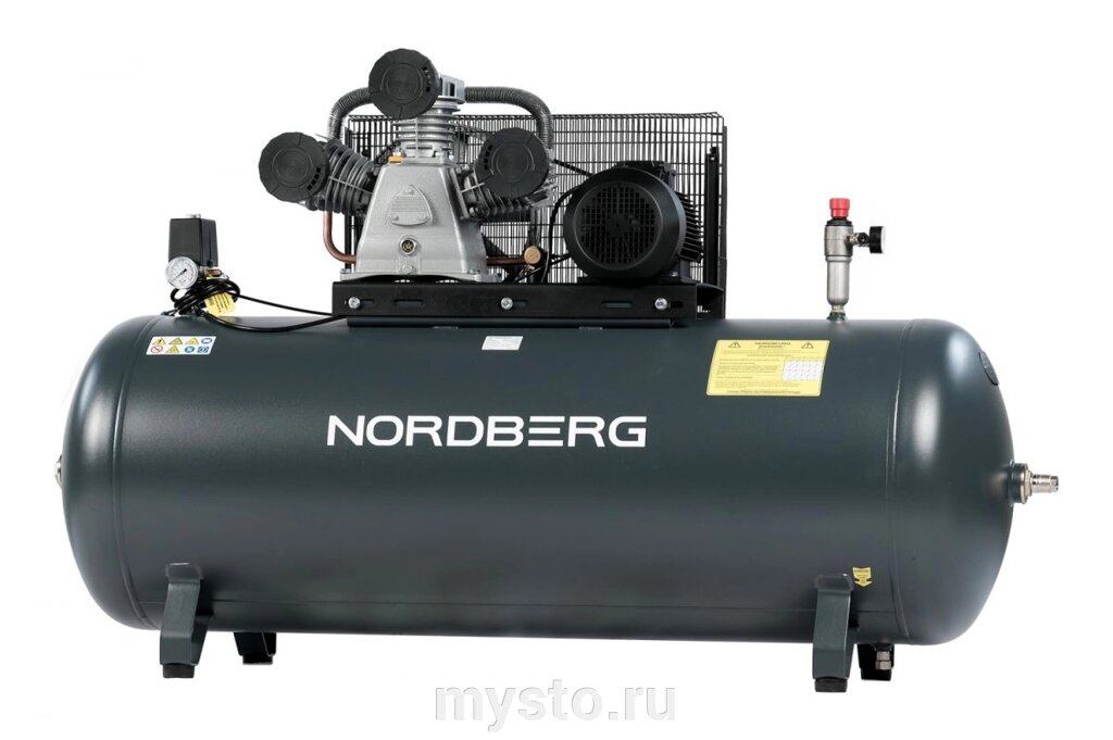 Nordberg Поршневой компрессор NORDBERG NCP500/1000-16, ременной привод, масляный, 1000 л/мин, 380В от компании Оборудование для автосервиса и АЗС "Т-ind" доставка в регионы - фото 1