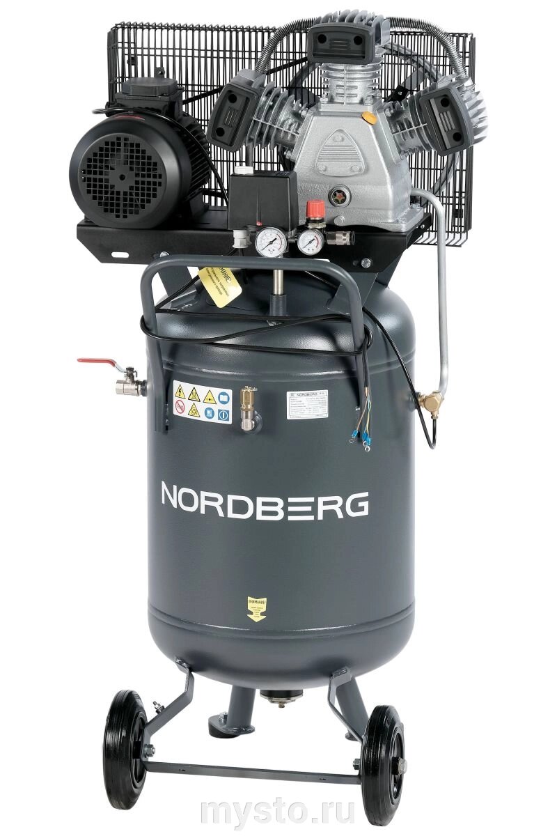 Nordberg Поршневой компрессор NORDBERG NCPV100/580, ременной привод, масляный,  580 л/мин, 380В от компании Оборудование для автосервиса и АЗС "Т-ind" доставка в регионы - фото 1