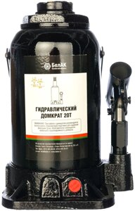 Домкрат бутылочный гидравлический 20 тонн (20 т) БелАк БАК. 00036, автомобильный, 2 клапана