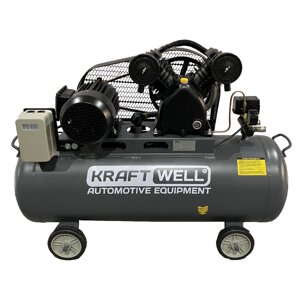 Поршневой компрессор KraftWell KRW-AC420-100L, ременной привод, 420 л/мин, 380В