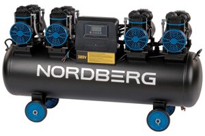 Nordberg Поршневой компрессор NORDBERG NCEO120/1000, ременной привод, безмасляный, 1000 л/мин, 380В