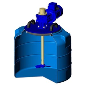 Цилиндрическая емкость для воды и топлива ЭкоПром Т100, с лопастной мешалкой, 100 литров