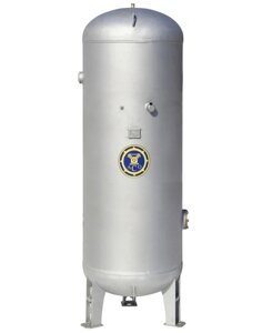 Ресивер для компрессора АСО Бежецк РВ 500/10Ц, вертикальный воздухосборник, 500 литров, оцинкованный