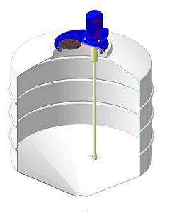 Пластиковый бак (емкость) для воды ЭкоПром ФМ 500л, конусообразная, в обрешетке, с пропеллерной мешалкой