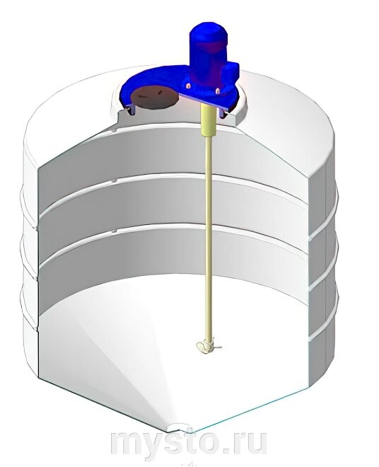 Пластиковый бак (емкость) для воды ЭкоПром ФМ 500л, конусообразная, в обрешетке, с пропеллерной мешалкой от компании Оборудование для автосервиса и АЗС "Т-ind" доставка в регионы - фото 1