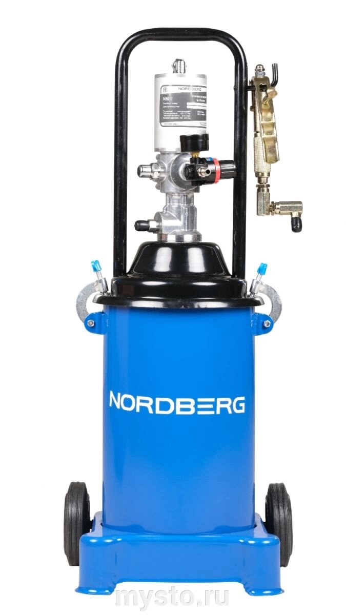 Пневматический нагнетатель смазки Nordberg NO5012, солидолонагнетатель, 12л от компании Оборудование для автосервиса и АЗС "Т-ind" доставка в регионы - фото 1