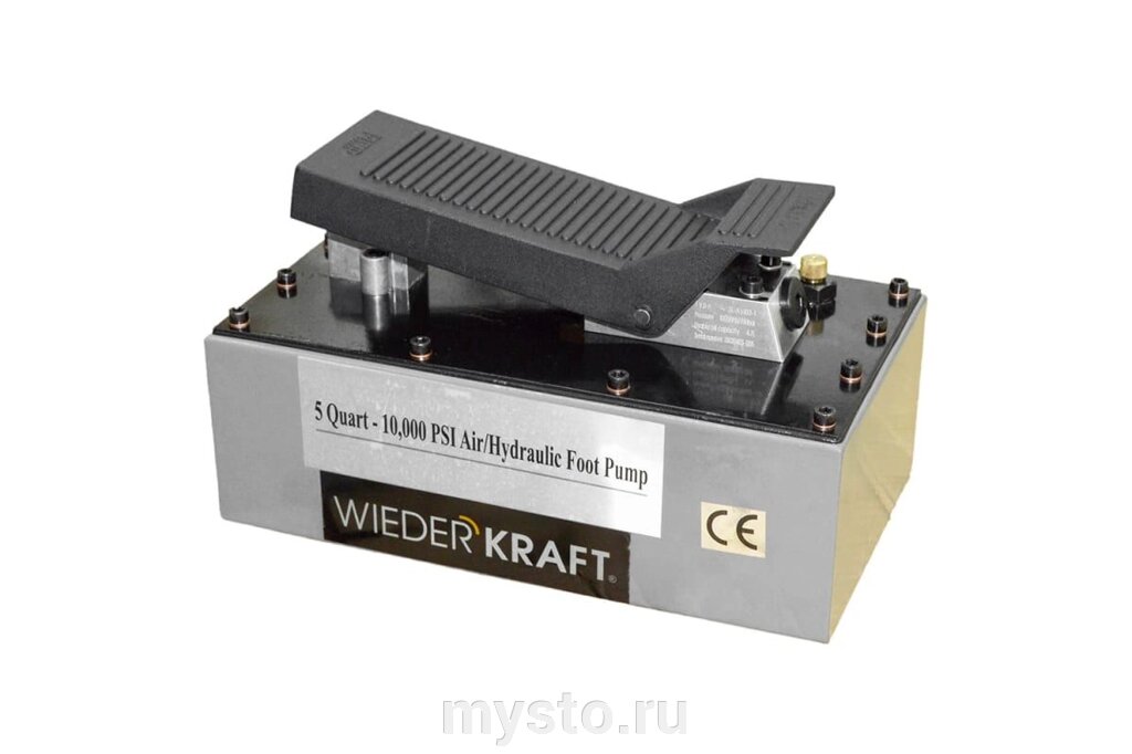 Пневмогидравлический насос ножной Wiederkraft WDK-85103, для пресса, 1,6 л от компании Оборудование для автосервиса и АЗС "Т-ind" доставка в регионы - фото 1