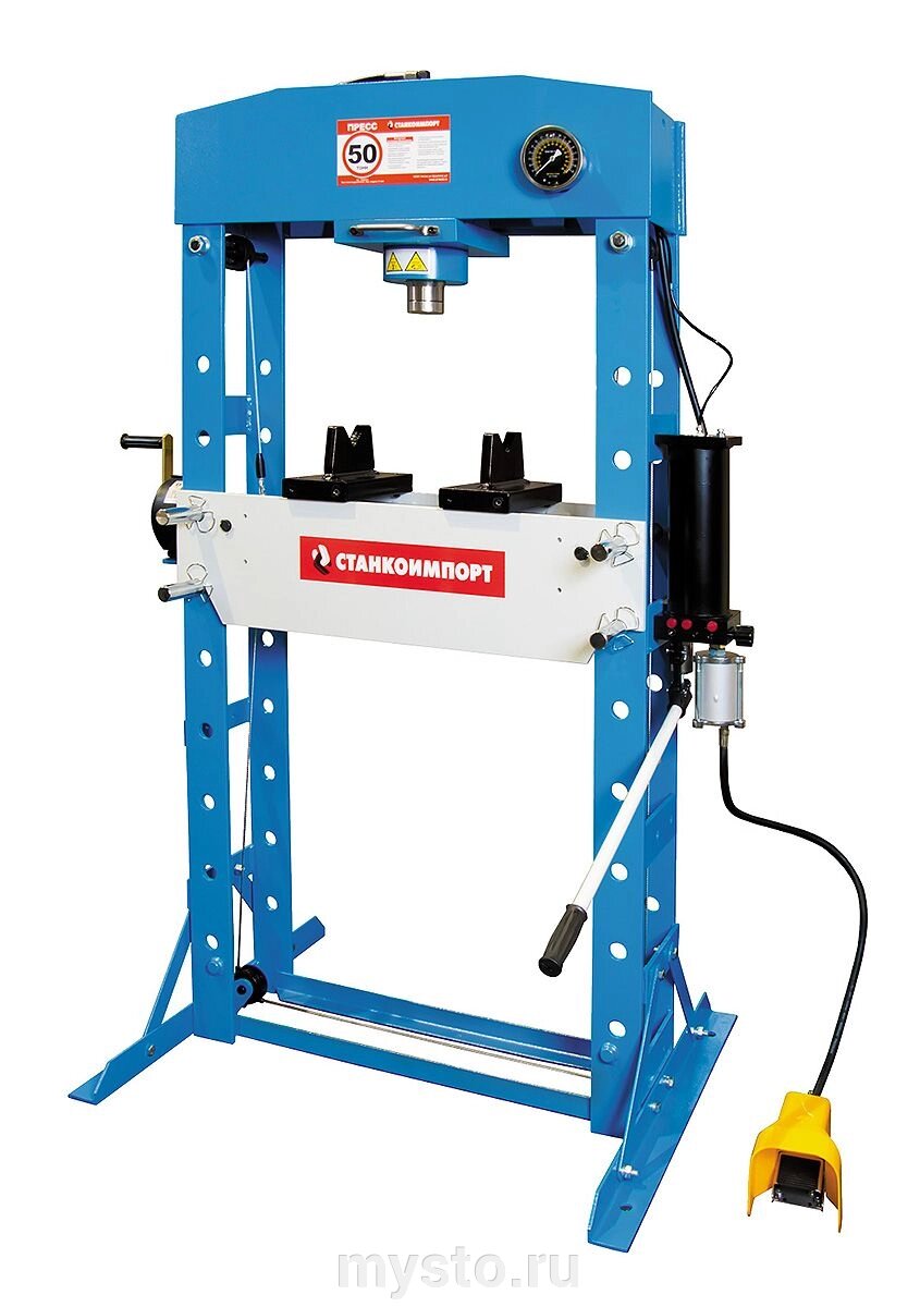 Пневмогидравлический пресс ручной 50 тонн Станкоимпорт SD0811CE, напольный от компании Оборудование для автосервиса и АЗС "Т-ind" доставка в регионы - фото 1