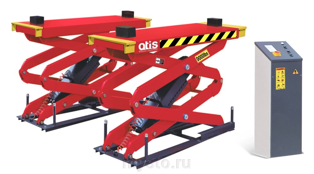 Подъемник автомобильный ножничный 4 тонны Atis S350F, электрогидравлический, 220/380В от компании Оборудование для автосервиса и АЗС "Т-ind" доставка в регионы - фото 1