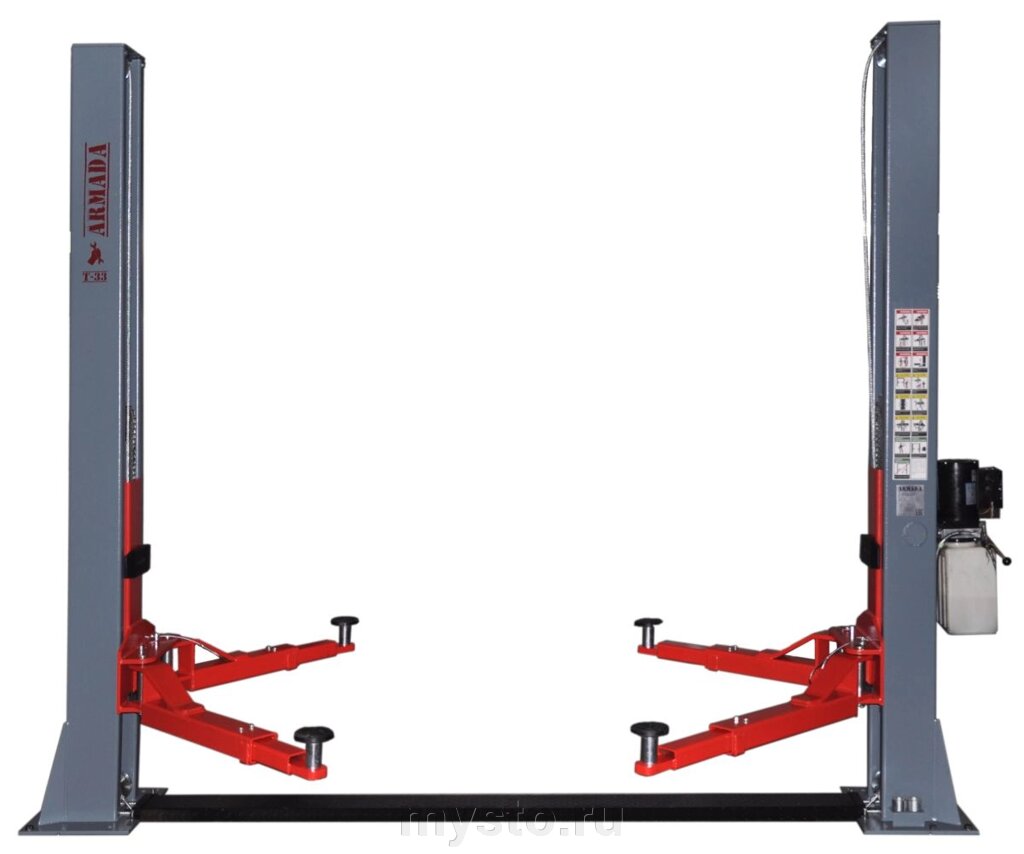 Подъемник двухстоечный автомобильный 3,5 тонны Армада T-33, электрогидравлический, 220/380В от компании Оборудование для автосервиса и АЗС "Т-ind" доставка в регионы - фото 1