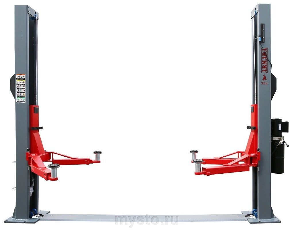 Подъемник двухстоечный автомобильный 4 тонны Армада T-34, электрогидравлический, 220/380В от компании Оборудование для автосервиса и АЗС "Т-ind" доставка в регионы - фото 1