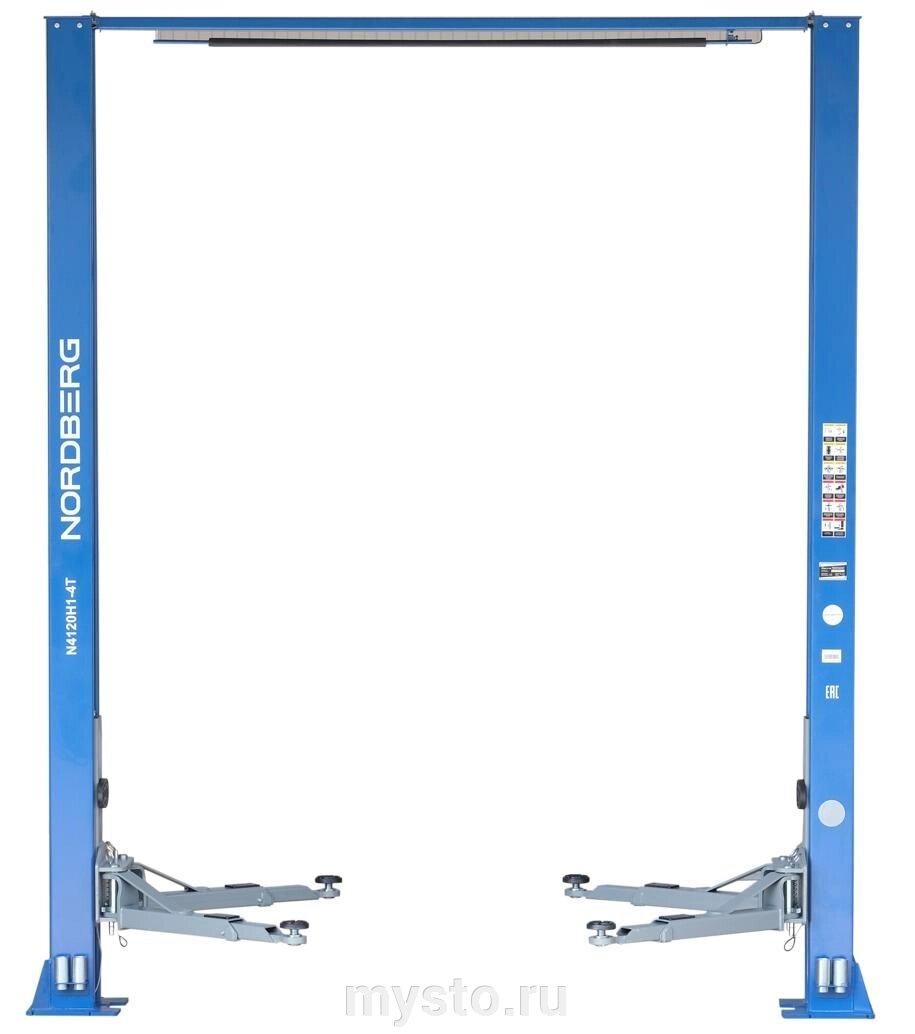 Подъемник двухстоечный автомобильный 4 тонны Nordberg N4120H-4T_220V, электрогидравлический, 220В от компании Оборудование для автосервиса и АЗС "Т-ind" доставка в регионы - фото 1