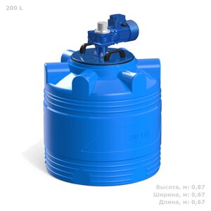 Polimer Group Емкость цилиндрическая Polimer-Group V 200, 200 литров, с лопастной мешалкой