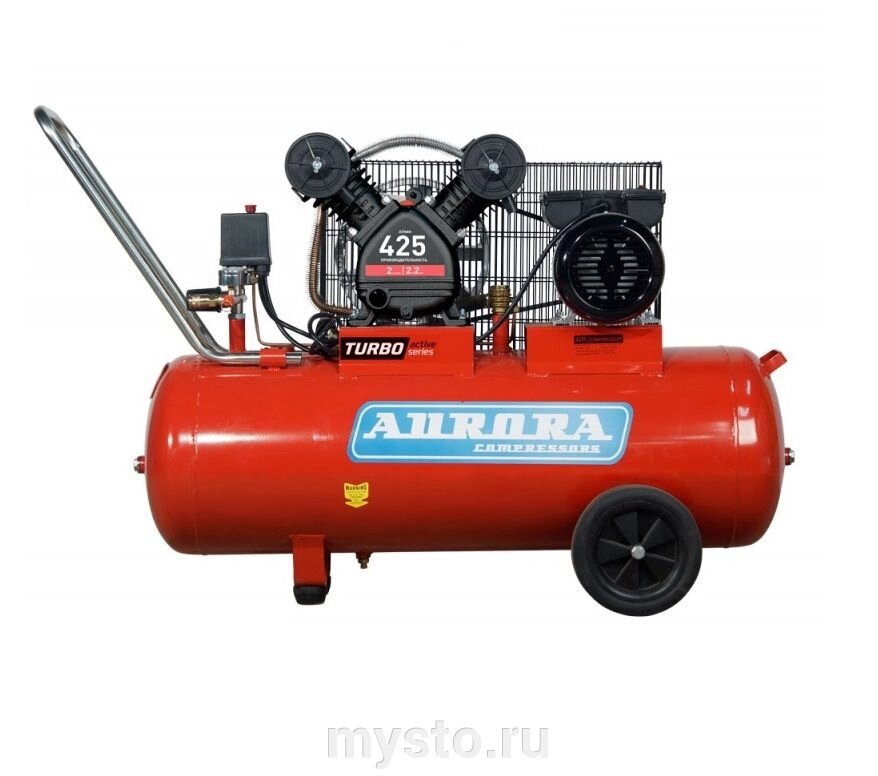 Поршневой компрессор Aurora CYCLON-75 TURBO, ременной привод, масляный, 425 л/мин, 220В от компании Оборудование для автосервиса и АЗС "Т-ind" доставка в регионы - фото 1