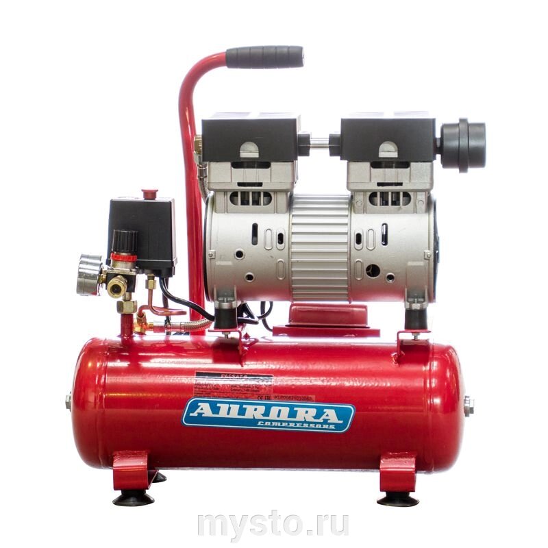 Поршневой компрессор Aurora PASSAT-8 BLACK, коаксиальный привод, безмасляный, 131 л/мин, 220В от компании Оборудование для автосервиса и АЗС "Т-ind" доставка в регионы - фото 1