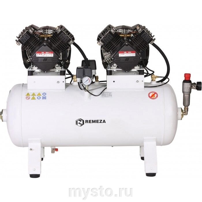 Поршневой компрессор Remeza КМ-100. VS204T, коаксиальный привод, безмасляный, 300 л/мин, 380В от компании Оборудование для автосервиса и АЗС "Т-ind" доставка в регионы - фото 1