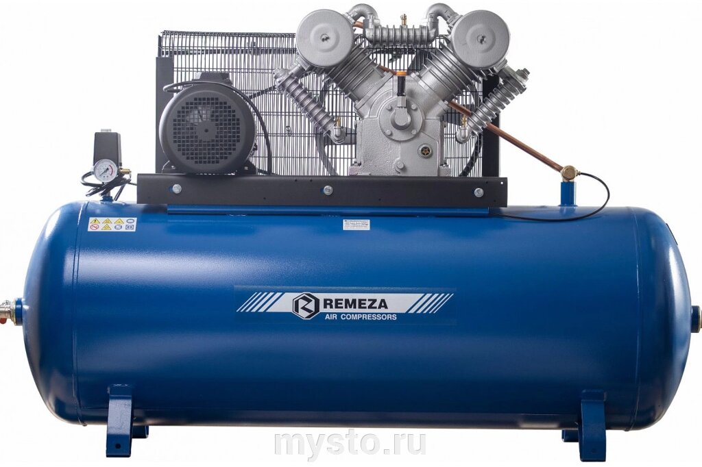 Поршневой компрессор Remeza СБ4/Ф-500. LT100-11.0, ременной привод, масляный, 1700 л/мин, 380В от компании Оборудование для автосервиса и АЗС "Т-ind" доставка в регионы - фото 1