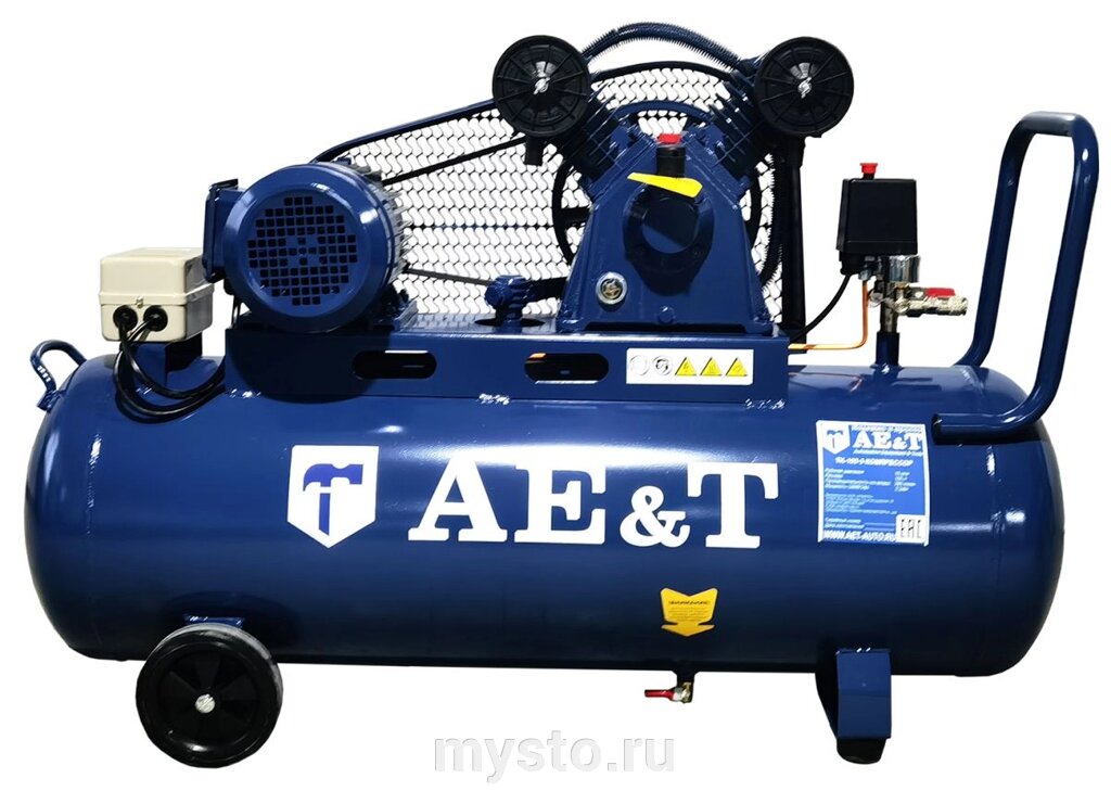 Поршневой компрессор с ременным приводом AE&T TK-100-3, 290 л/мин, 380В от компании Оборудование для автосервиса и АЗС "Т-ind" доставка в регионы - фото 1