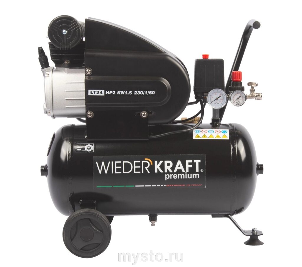 Поршневой компрессор Wiederkraft WDK-90225, прямой привод, 225 л/мин, 220В от компании Оборудование для автосервиса и АЗС "Т-ind" доставка в регионы - фото 1