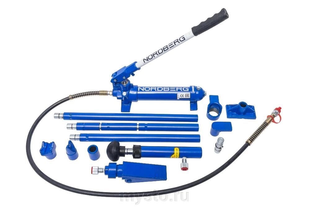 Растяжка гидравлическая 4 тонны Nordberg N3804, рихтовочный набор от компании Оборудование для автосервиса и АЗС "Т-ind" доставка в регионы - фото 1