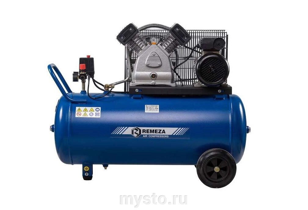 Remeza Поршневой компрессор REMEZA СБ4/С-100. LB30A, ременной привод, масляный, 420 л/мин, 220В от компании Оборудование для автосервиса и АЗС "Т-ind" доставка в регионы - фото 1