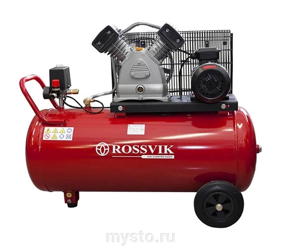 ROSSVIK Поршневой компрессор Rossvik СБ4/С-100. LB24, ременной привод, масляный, 360 л/мин, 220/380В от компании Оборудование для автосервиса и АЗС "Т-ind" доставка в регионы - фото 1