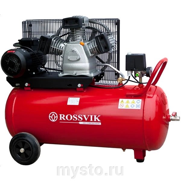 ROSSVIK Поршневой компрессор Rossvik СБ4/С-100. LB40, ременной привод, масляный, 580 л/мин, 380В от компании Оборудование для автосервиса и АЗС "Т-ind" доставка в регионы - фото 1